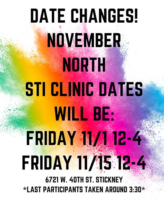 November STI Test Dates changed at North